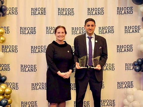 Dr. Khalifa Saif Almuheirbi, Chairman of the Arabian Gulf Investment Group, at the awards ceremony