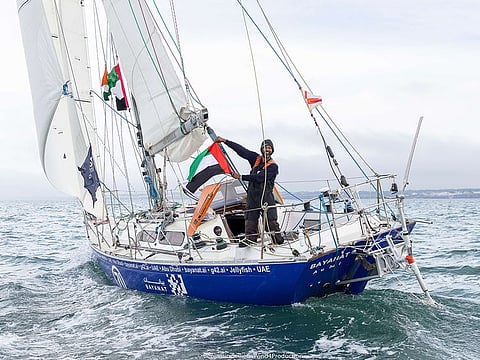Indian sailor Abhilash Tomy's 2023 journey was sponsored and supported by UAE company Bayanat, after which his boat was also named.