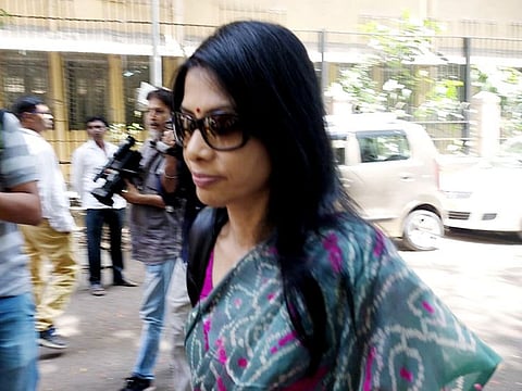 Indrani Mukerjea, accused of the murder of her daughter Sheena Bora, who is out of the jail on bail, reaches court, in Mumbai on Friday