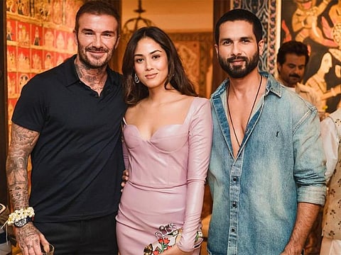 Shahid Kapoor and wife Mira with David Beckham.