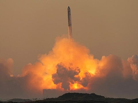 SpaceX's mega rocket Starship launches for a test flight from Starbase in Boca Chica, Texas, on Saturday, November 18, 2023.