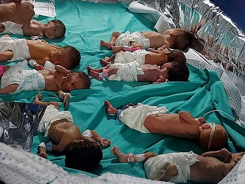 This photo released by Dr. Marawan Abu Saada shows prematurely born Palestinian babies in Al Shifa Hospital in Gaza City on November 12.