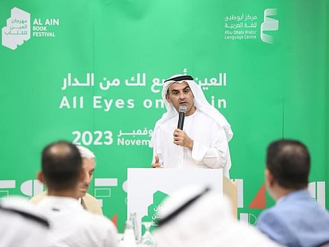 Dr Ali bin Tamim, Chairman of the ALC, addressing publishers at the book festival on Monday