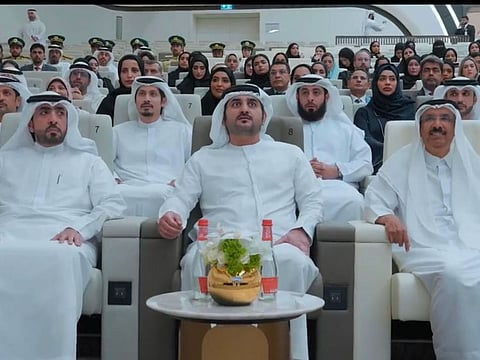 Sheikh Maktoum bin Mohammed bin Rashid Al Maktoum, First Deputy Ruler of Dubai, Deputy Prime Minister, Minister of Finance of the UAE, and Chairman of Dubai’s Supreme Legislation Committee (centre) at the Legislation and Leading Cities conference in Dubai on Monday.