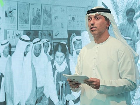 Dr Ahmed Belhoul Al Falasi addressing a press conference in Dubai on Thursday to announce the 'Greening Education Hub; ahead of COP28.