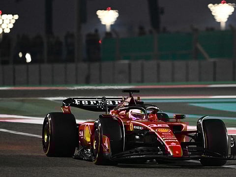 Ferrari's Monegasque driver Charles Leclerc drives during the second practice session for the Abu Dhabi Grand Prix at the Yas Marina Circuit on Friday.