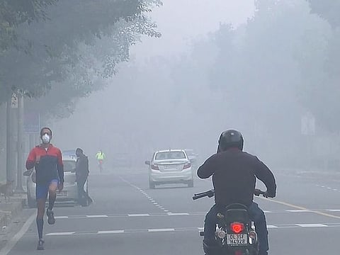 A layer of haze covers the Nehru Park area as the Air Quality Index (AQI) in the ''Severe' category as per the Central Pollution Control Board (CPCB), in New Delhi.