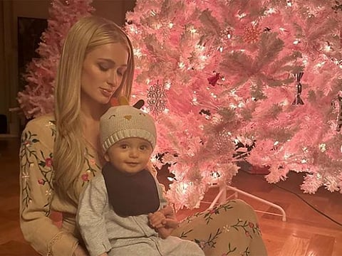 Paris Hilton with her son, Phoenix.
