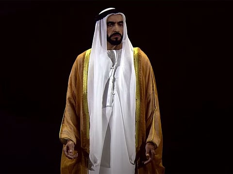 UAE’s founding father the late Sheikh Zayed bin Sultan Al Nahyan appears before world leaders in a hologram video