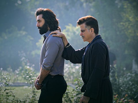 Ranbir Kapoor and Anil Kapoor in 'Animal'.