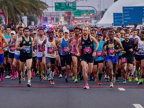 Dubai Marathon will launch from Umm Suqeim Road passing through Jumeirah Road and King Salman Bin Abdul Aziz Al Saud Road. File photo for illustrative purpose only