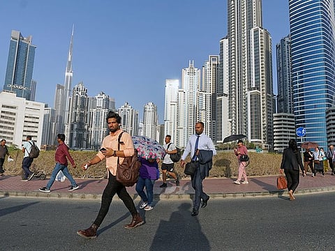 File photo of office staff during morning rush hour at Business Bay in Dubai, used for illustrative purpose only