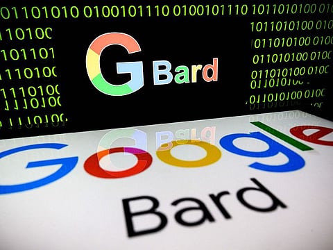 This photograph taken in Toulouse, southwestern France, on July 18, 2023 shows screens displaying the logos of Bard AI, a conversational artificial intelligence software application developed by Google. Google on December 6, 2023 infused its Bard chatbot with a new-generation artificial intelligence model called Gemini, which it touts as being able to reason better than ChatGPT and other rivals.