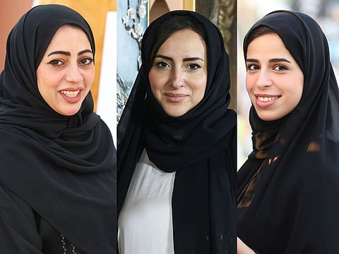 (from left) Aisha Al Mansoori, Rana Al Massi, and Fatima Al Hammadi