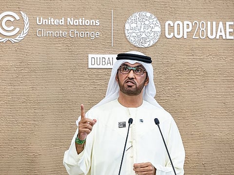 COP28 President Dr Sultan Al Jaber on Sunday at Expo City Dubai