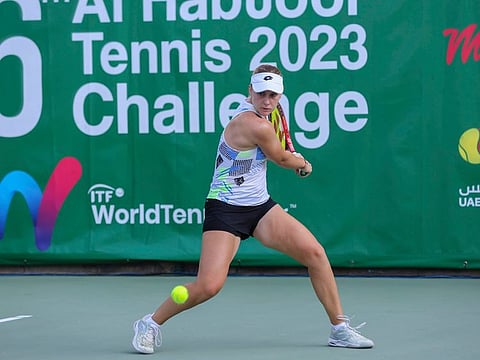 Anastasia Tikhonova defeated Arianne Hartono 6-1, 6-4 to be crowned the new singles champion at the 26th Al Habtoor Tennis Challenge at the Habtoor Grand Resort on Sunday.