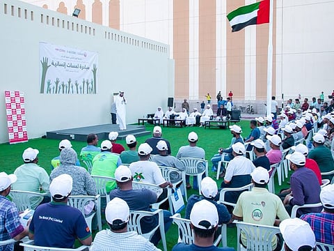 Workers in Abu Dhabi attend a lecture on their rights and duties during an awareness drive spearheaded by the Abu Dhabi Judicial Department. The campaign, delivered in both Arabic and Urdu, tackled provisions of the law governing labour relations, and to outline the most important articles of this legislation and its scope of application.