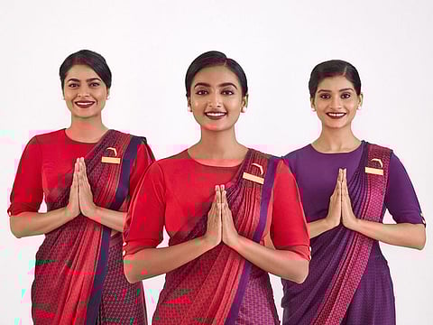 The new uniforms will be rolled out in phases, starting with when the airline's first Airbus A350 enters service, Air India said.