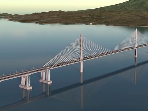 An artist's redering of the planned Manila Bay mega-bridge. Once completed, the 32.15-km bridge will be one of the world's longest marine bridges.