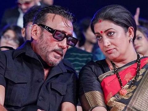 Smriti Irani with Jackie Shroff.