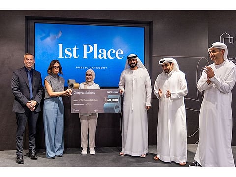 Easa Al Gurg, CEO of ESAG Group, Ahmed Al Khaja, CEO of Dubai Festivals and Retail Establishment (DFRE), and Adrian Shaw, CEO of Chattels & More with Mohamed Feras, Nisrine El Lababidi & Alaa Alnehlawi