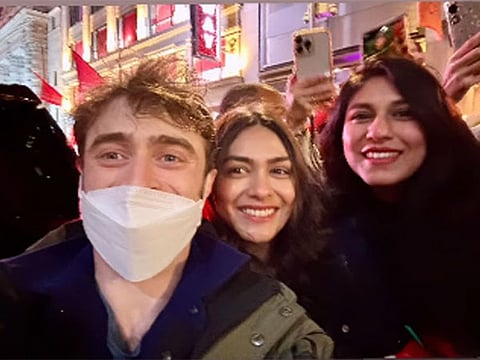 Mrunal Thakur with Daniel Radcliffe.