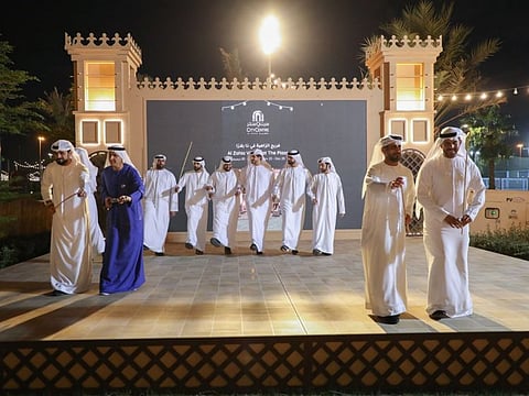 A traditional Emirati show during the opening festivities on Friday in Sharjah