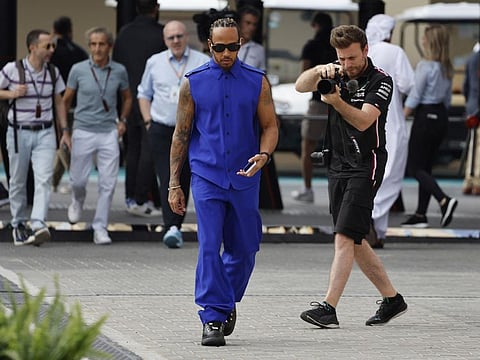 Mercedes' Lewis Hamilton during the Abu Dhabi Grand Prix at Yas Marina Circuit last month.