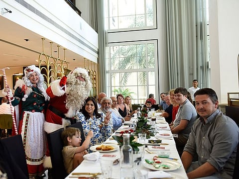Santa Claus and Mrs Claus with diners at Mina’s Kitchen, at the Westin Dubai Mina Seyahi, on Sunday