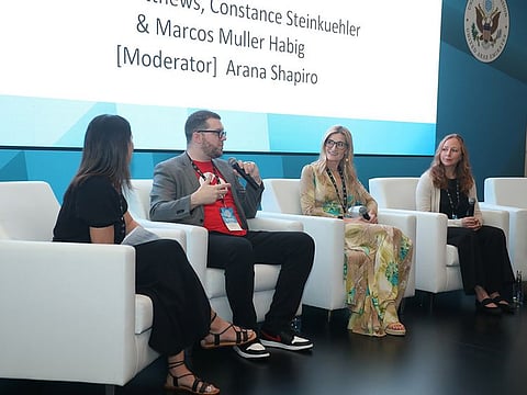 (second from left) Marcos Muller Habig, Acting CEO of 42 Abu Dhabi, at a panel discussion at the summit