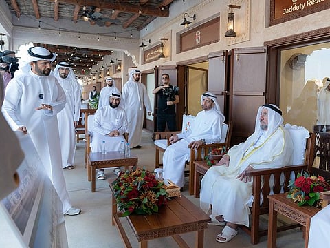 His Highness Dr Sheikh Sultan bin Muhammad Al Qasimi (right) being briefed about the project during his tour on Saturday