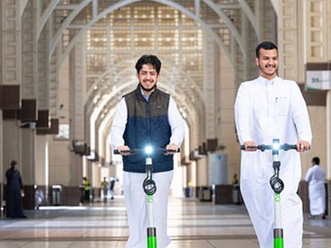 Umm Al Qura University has set up four scooter stations on the campus with 30 electric scooters available for students.
