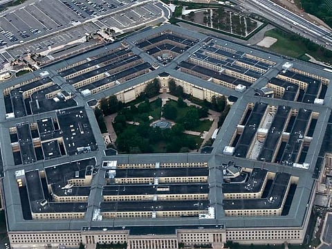 In this aerial picture, the Pentagon is seen in Washington, DC, on May 10, 2023.