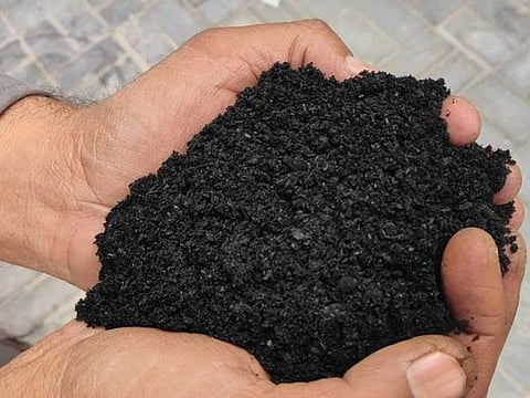 A thermo-chemical process turns animal waste (and other biomass materials) into the charcoal-like biochar