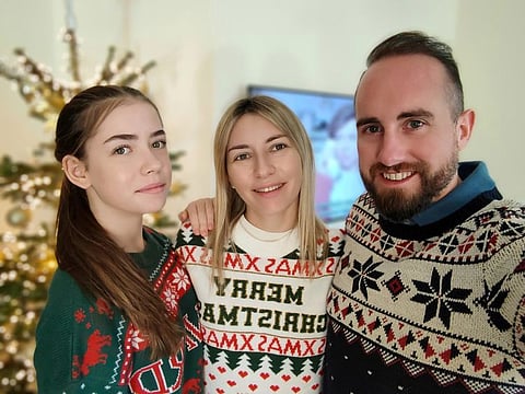 Stuart Ramsay with his wife Tatiana and daughter Maria