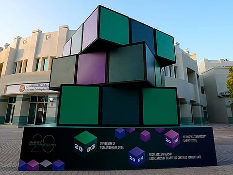 The oversized installation is comprised of fiberglass cubes, each almost one metre tall