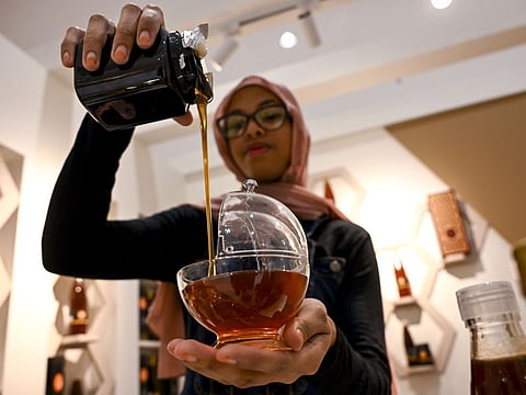 Beekeepers at the ‘Hatta Honey Festival’, at Hatta Hall in Dubai.