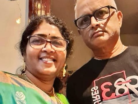 Kidney transplant recipient Srinivas Velagapudi, 57, with his wife Sudha.