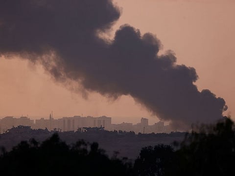 Smoke rises over central Gaza.