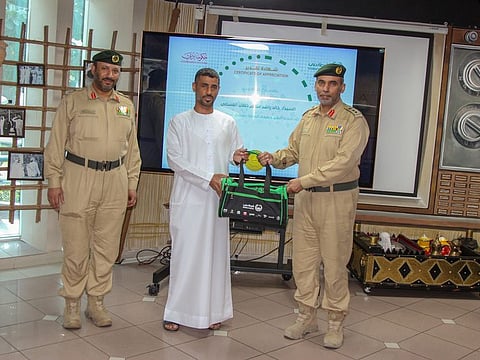 Dubai resident Khalid Rashid Al Ghassani was honoured by the Bur Dubai Police for his contribution to community security and safety.