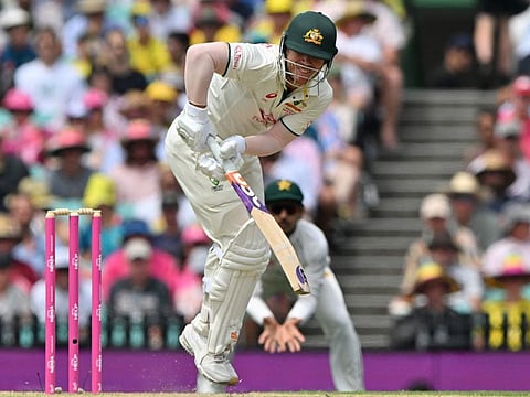 Australia's David Warner in action during the second day of the third cricket Test against Pakistan at the Sydney Cricket Ground on Thursday.