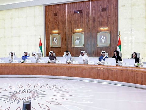 His Highness Sheikh Mohammed bin Rashid Al Maktoum, Vice President, Prime Minister of the UAE and Ruler of Dubai, today chaired the first Cabinet meeting in Abu Dhabi.