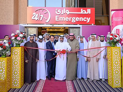 Ali Khalifa Al Qamzy, Dr Saleh Fares Al Ali, and John Sunil of Burjeel Holdings inaugurate the Emergency Department at Burjeel Royal Hospital, Al Ain