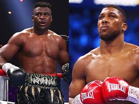 Both Joshua's (R) victory over Wallin and Ngannou's (L) surprise showing against Fury took place in the Saudi capital Riyadh