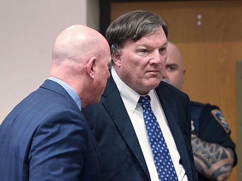 Alleged Gilgo serial Killer Rex Heuermann appears inside Judge Timothy P. Mazzei's courtroom with his attorney Michael Brown at Suffolk County Court in Riverhead, N.Y. on Tuesday, Jan. 16, 2024
