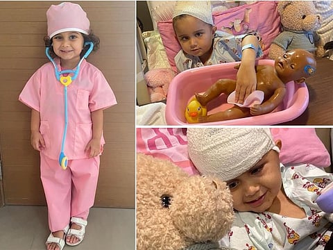 Emily Chuhan was just three when she had her first brain surgery. She underwent a second operation the following year. Her parents decided to use role play with dolls and doctor kits to help prepare her for the operations and after. The strategy worked wonders, they say.