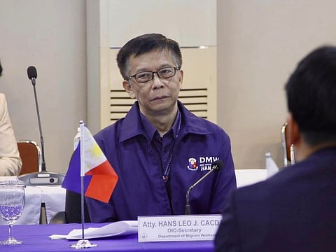 Undersecretary Hans Leo Cacdac, the Officer-in-Charge of the Department of Migrant Workers (DMW) in the Philippines.
