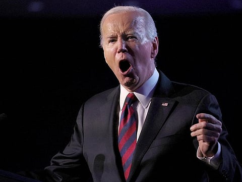 Addressing a campaign event in Las Vegas on Sunday, the 81-year-old US leader described Macron’s reaction to a speech at a G7 meeting in 2020.