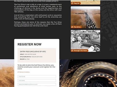 Registering online is a seamless process after creating an account easily on the Gulf News Fun Drive website