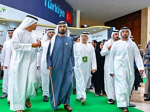 Sheikh Mohammed bin Rashid Al Maktoum during his tour to the 49th edition of Arab Health in Dubai